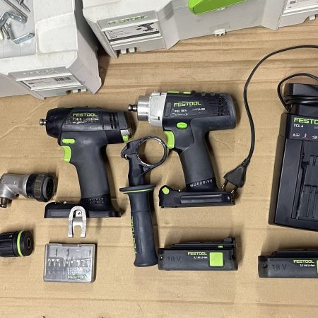 Festool : visseuse perceuse percusion : PDC 18/4 et T18+3. aspirateur