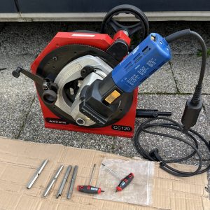 Axxair cc 120 avec gerima biseauteuse chanfreineuse tubes orbital