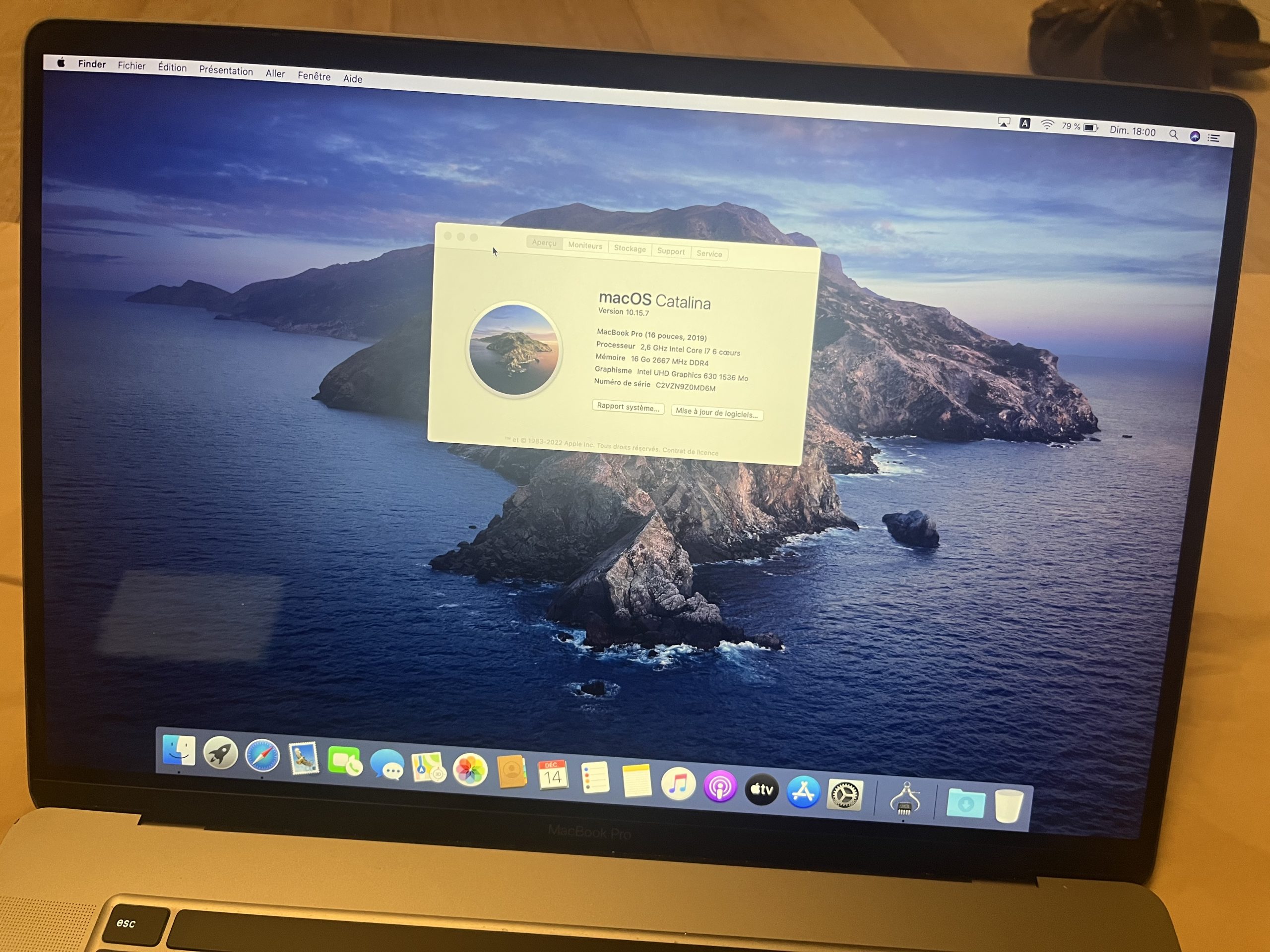 MacBook Pro 16" – i7 2,6 GHz – 16 Go RAM – 500 Go SSD – Excellent état – Image 2